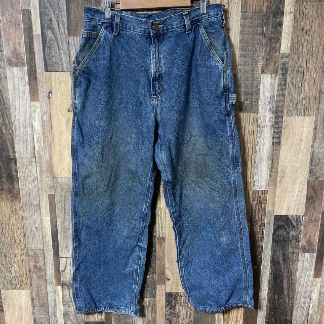カーハート デニム メンズ ペインター L 34 ブルー パンツ 古着 90sの