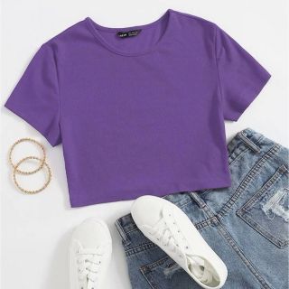 SHEIN クロップド　Tシャツ(Tシャツ(半袖/袖なし))