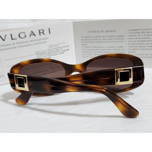 BVLGARI(ブルガリ)の正規 ブルガリ クアドラートロゴ スクエアフルフレーム サングラス茶 黒 付属有 レディースのファッション小物(サングラス/メガネ)の商品写真