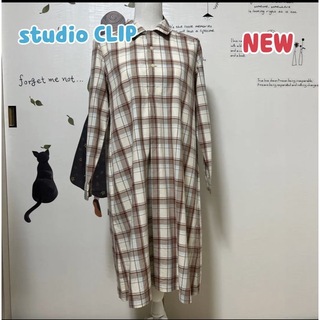 スタディオクリップ(STUDIO CLIP)の∇535 新品❣️スタディオクリップ リネン シャツワンピ(ロングワンピース/マキシワンピース)