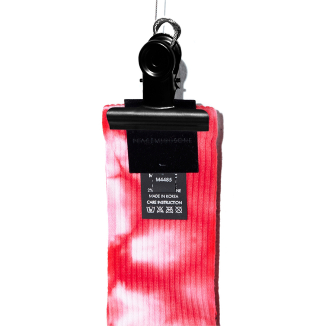 PEACEMINUSONE(ピースマイナスワン)のPMO TIE-DYE SOCKS #1 RED タイダイ ソックス レッド メンズのレッグウェア(ソックス)の商品写真