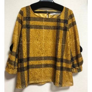 トッコクローゼット(TOCCO closet)のトッコクローゼット　レースリボン付きチェックブラウストップス(シャツ/ブラウス(長袖/七分))