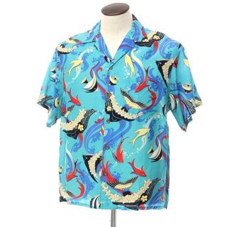 パタゴニア(patagonia)の【中古】パタゴニア patagonia PATALOHA パタロハ 1986年製 エンゼルフィッシュ柄 半袖アロハシャツ ライトブルーxブルーxレッド【サイズL】【メンズ】(シャツ)