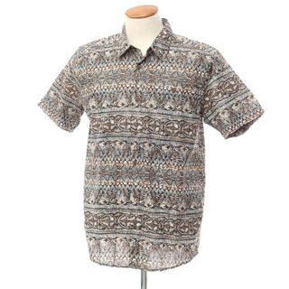 パタゴニア(patagonia)の【中古】パタゴニア patagonia PATALOHA パタロハ 半袖アロハシャツ ネイビーxブラウンxホワイト系【サイズM】【メンズ】(シャツ)