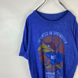 アディダス(adidas)のC362 アディダス　プリントロゴ　肩プリント　L 青色　ブルー　半袖Tシャツ(Tシャツ/カットソー(半袖/袖なし))