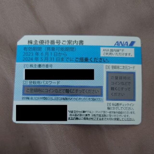 新年度 ANA 株主優待チケット 2024年5月31日まで　3枚セット