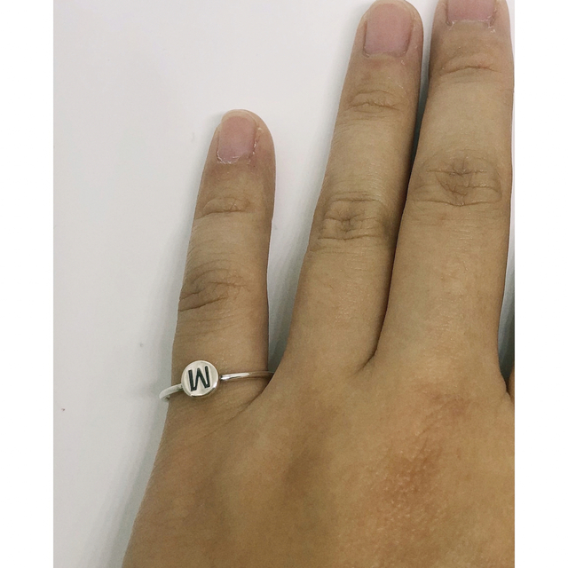 「M」オーバル印台 SILVER925 シルバー925 14号リング 銀指輪えe メンズのアクセサリー(リング(指輪))の商品写真