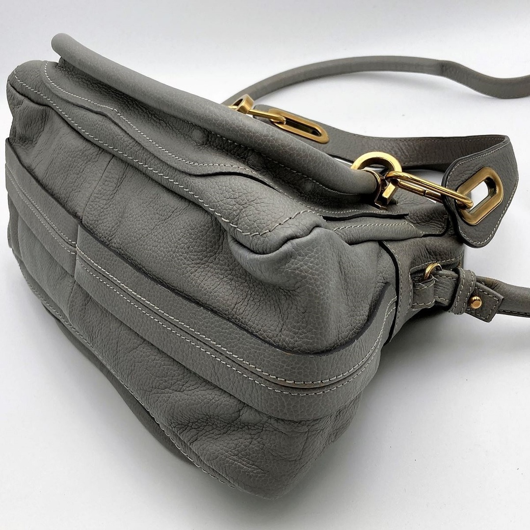 Chloe クロエ ミニ パラティ 2way ショルダーバッグ ハンドバッグ 肩掛け 斜め掛け バッグ レザー グレー レディース ファッション USED 【中古】 クロエ Chloe ショルダーバッグ 肩掛け 斜め掛け レディース