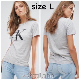 カルバンクライン(Calvin Klein)の【新品】カルバンクライン ジーンズ ロゴ Tシャツ グレー L(Tシャツ(半袖/袖なし))