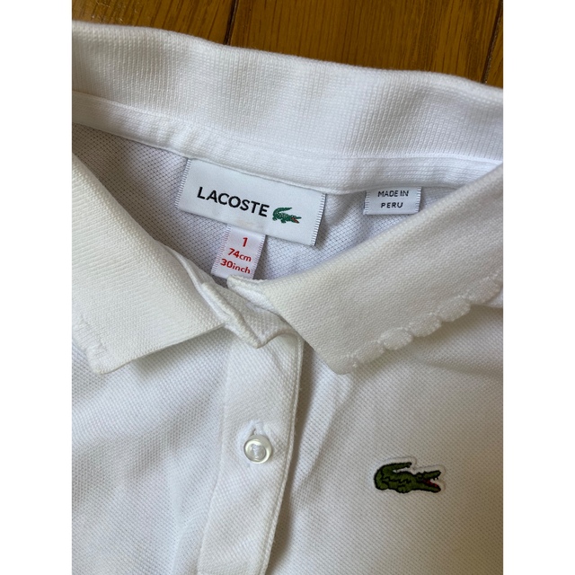 LACOSTE(ラコステ)のラコステ　ポロシャツ　ホワイト キッズ/ベビー/マタニティのベビー服(~85cm)(シャツ/カットソー)の商品写真