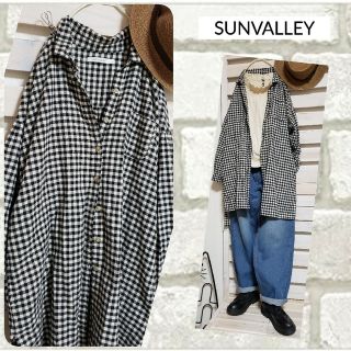 サンバレー(SUNVALLEY)のかな様🌷SUNVALLEY/リネン混ギャザー袖 ギンガムチェック シャツ(シャツ/ブラウス(長袖/七分))