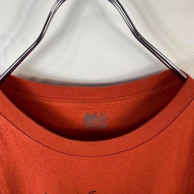 C403 ビッグプリント　プリントロゴ　 XL オレンジ　半袖Tシャツ メンズのトップス(Tシャツ/カットソー(半袖/袖なし))の商品写真