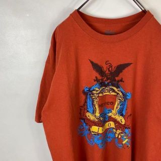 C403 ビッグプリント　プリントロゴ　 XL オレンジ　半袖Tシャツ(Tシャツ/カットソー(半袖/袖なし))