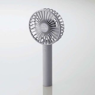 エレコム(ELECOM)のエレコム USB扇風機 充電可能 充電スタンド付 グレー  FAN-U205GY(PC周辺機器)