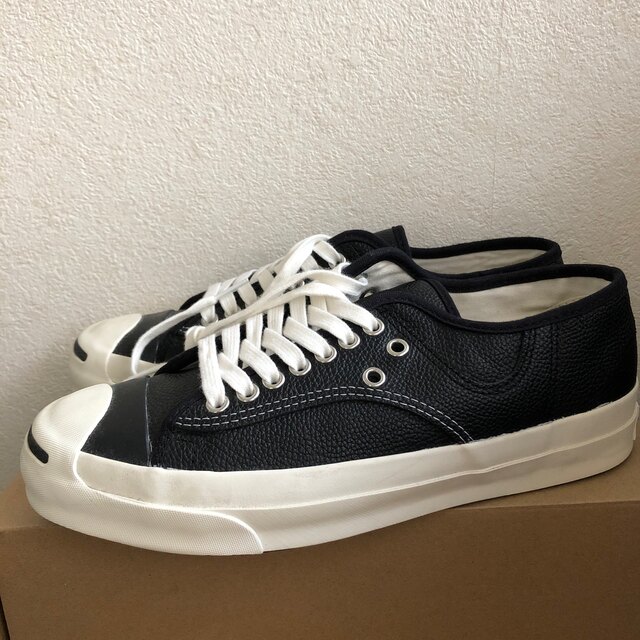 BIOTOP別注　converse JACK PURCELL ブラック　レザースニーカー