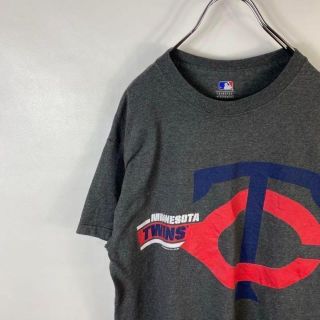 メジャーリーグベースボール(MLB)のC419 メジャー　野球　ビッグプリント　M グレー　半袖Tシャツ(Tシャツ/カットソー(半袖/袖なし))