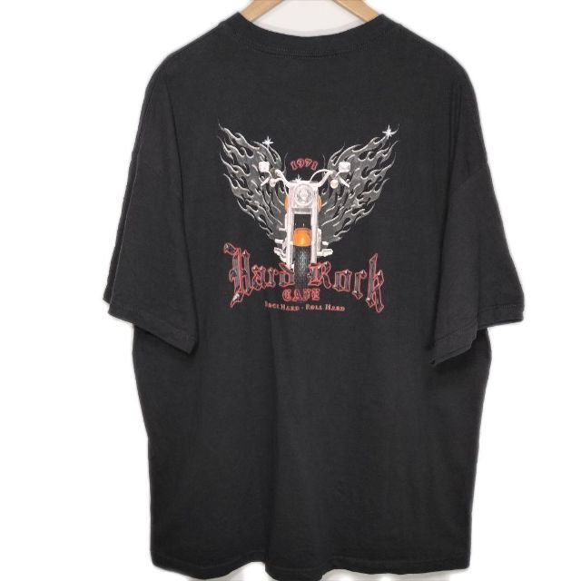 Hard Rock CAFE(ハードロックカフェ)の古着　ハードロックカフェ　ワンポイント　バックプリント　Tシャツ メンズのトップス(Tシャツ/カットソー(半袖/袖なし))の商品写真