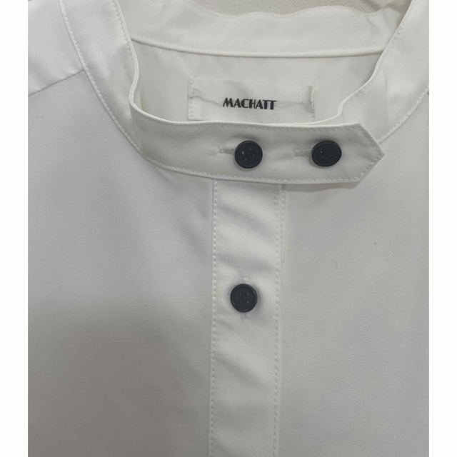 マチャットu3000パフスリーブWボタンシャツ（ホワイト） 販売は超安い