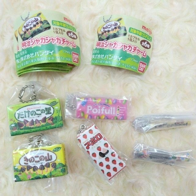 meiji 明治シャカシャカチャーム 全6種 ガチャガチャ ミニチュア お菓子