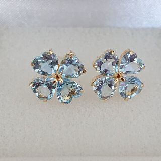 未使用】K18 YG 天然ブルートパーズ ピアスの通販 by ミッシェル's