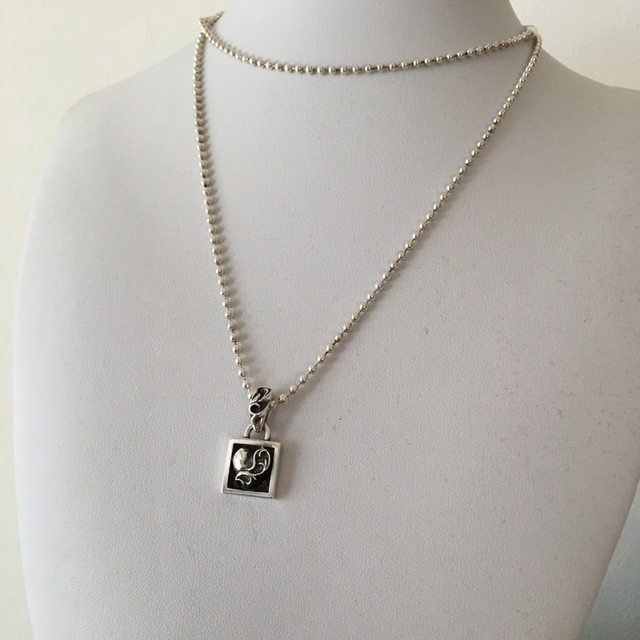 CHROME HEARTS クロムハーツ フレームドハート チャーム ネックレス厚み約3mm