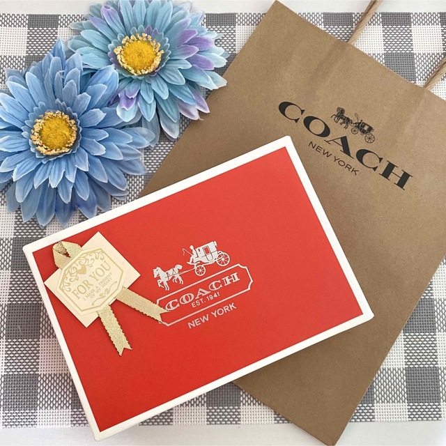 COACH(コーチ)の【新品】COACH ショップ袋 ギフトBOX シール 3点セット レディースのバッグ(ショップ袋)の商品写真