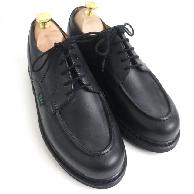 未使用品□Paraboot/パラブーツ 710709 シャンボード Uチップ LISSE リス カーフレザー モックトゥシューズ ブラック 6 1/2 仏製 メンズ