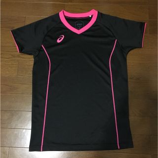 アシックス(asics)のアシックス 半袖シャツ 160 ブラック×ピンク ♪(バレーボール)