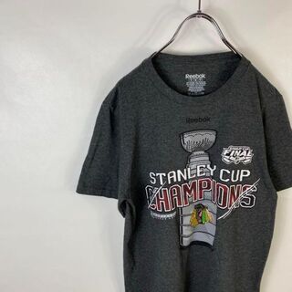リーボック(Reebok)のC458 リーボック　NHL ビッグプリント　S グレー　半袖Tシャツ(Tシャツ/カットソー(半袖/袖なし))