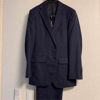 HILTON TIME　ブラックストライプシングル2B カシミヤ混　セットアップ