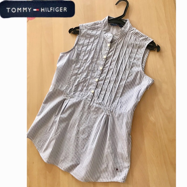 TOMMY HILFIGER(トミーヒルフィガー)のトミーヒルフィガー　ノースリーブ　チュニック シャツ レディースのトップス(シャツ/ブラウス(半袖/袖なし))の商品写真