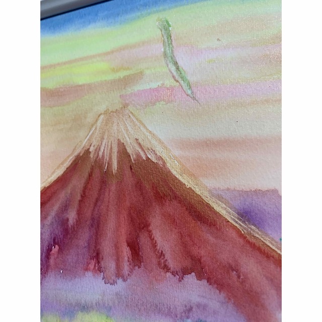 開運絵画 龍神 赤富士 月光 昇龍 金運 運気上昇 健康運 愛情運 開運