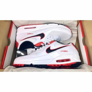 ナイキ(NIKE)のNIKE AIR MAX 90 White/Blood Orange 28cm (スニーカー)