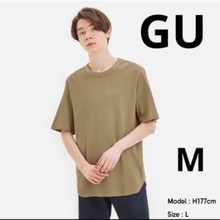 ジーユー(GU)のGU ワッフルクルーネックTシャツ(Tシャツ/カットソー(半袖/袖なし))