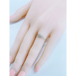 ★0.41ct★✨一粒ダイヤモンドK182列エタニティリング指輪