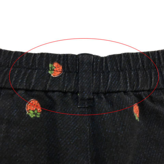 franche lippee(フランシュリッペ)のフランシュリッペ black パンツ ストレート クロップド 総柄 M 紺 赤 レディースのパンツ(その他)の商品写真