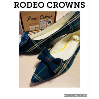 ロデオクラウンズ(RODEO CROWNS)のRODEOCROWNS ロデオクラウンズ チェック リボン フラット パンプス(ハイヒール/パンプス)