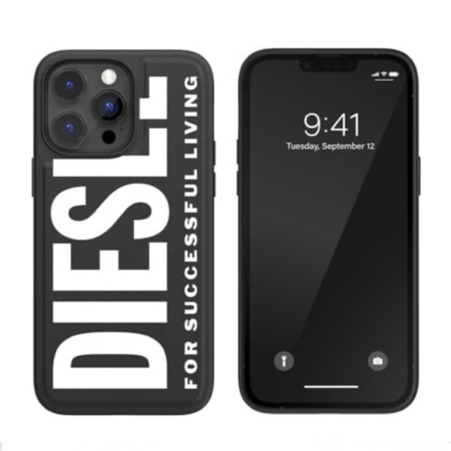 新品DIESEL (ディーゼル) iPhone14 Pro用 BK/WH プレミ