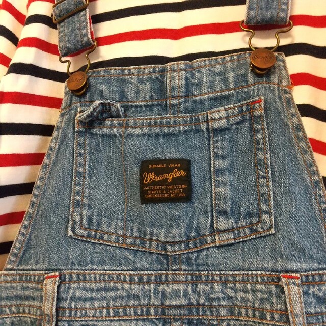 Wrangler(ラングラー)のボーダーカットソー&Wranglerジャンパースカートセット キッズ/ベビー/マタニティのキッズ服女の子用(90cm~)(スカート)の商品写真