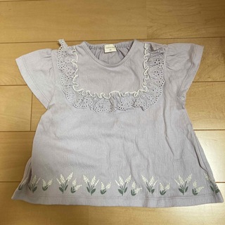 アカチャンホンポ(アカチャンホンポ)のラベンダー色　Aラインカットソー90cm 花柄(Tシャツ/カットソー)