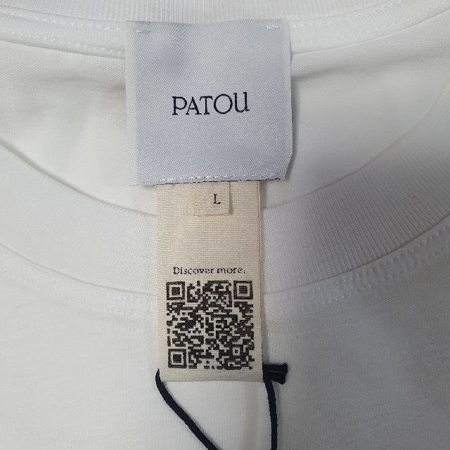 【新品・未使用】PATOU ロゴ オーガニックコットンTシャツ白Lサイズ