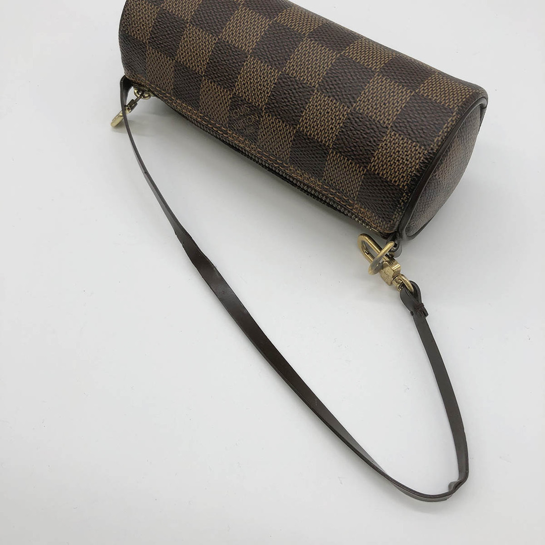 セール LOUIS VUITTON ルイ・ヴィトン パピヨン付属ポーチ ダミエ ポーチ 小物入れ ブラウン PVC レディース メンズ USED 5