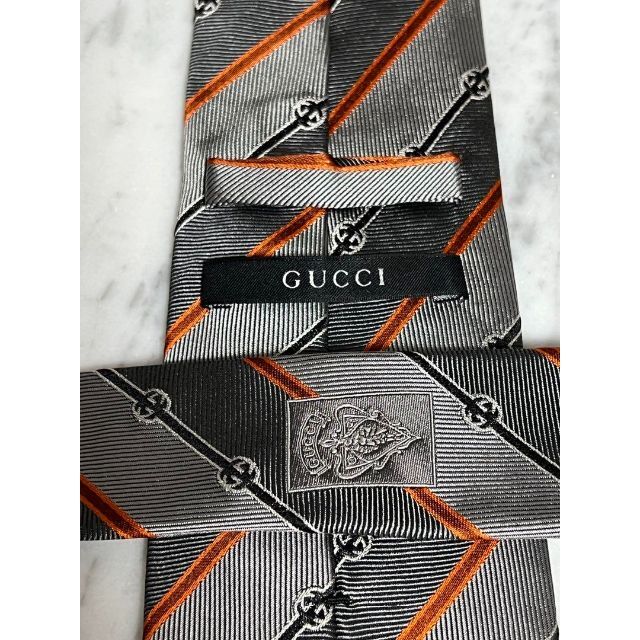 GUCCI（グッチ) グレー系 柄 ネクタイ