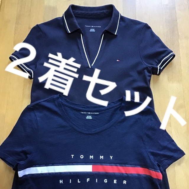 TOMMY HILFIGER(トミーヒルフィガー)の2着セット　トミー　ワンピース　Tシャツ　ネイビー レディースのトップス(Tシャツ(半袖/袖なし))の商品写真