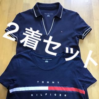 トミーヒルフィガー(TOMMY HILFIGER)の2着セット　トミー　ワンピース　Tシャツ　ネイビー(Tシャツ(半袖/袖なし))