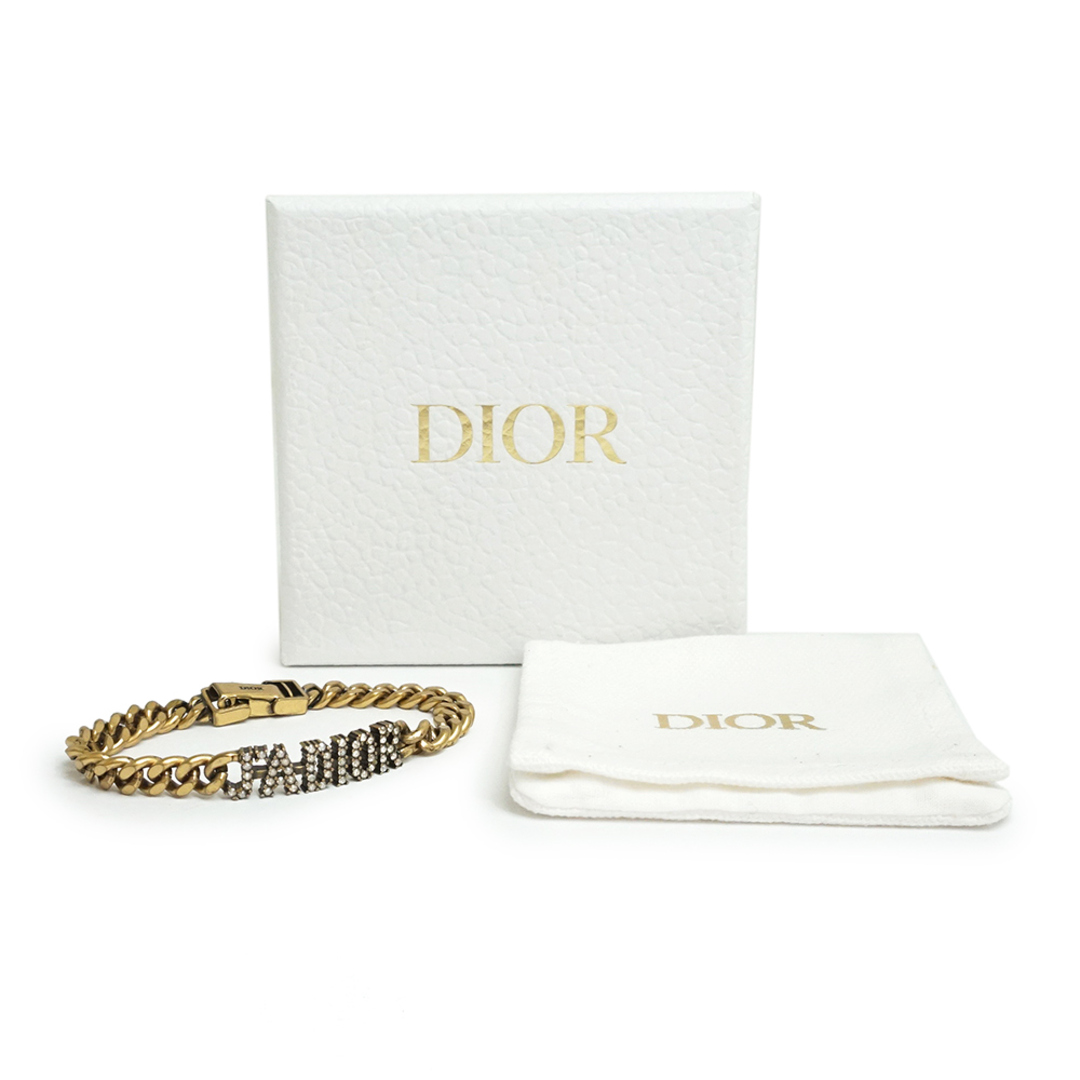 クリスチャンディオール ジャディオール J ADIOR ブレスレット クリスタル メタル アンティークゴールド 箱付 Christian  Dior（新品・未使用品）