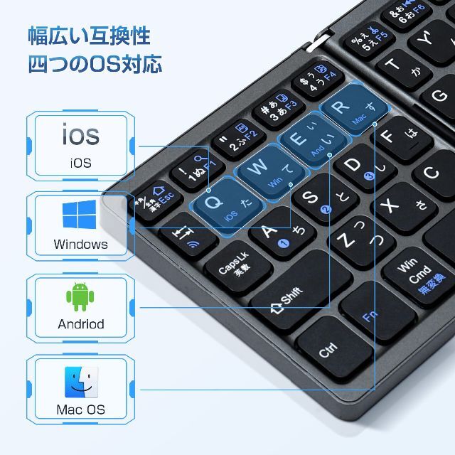 Ewin Bluetooth キーボード 折りたたみ ワイヤレス キーボード タ