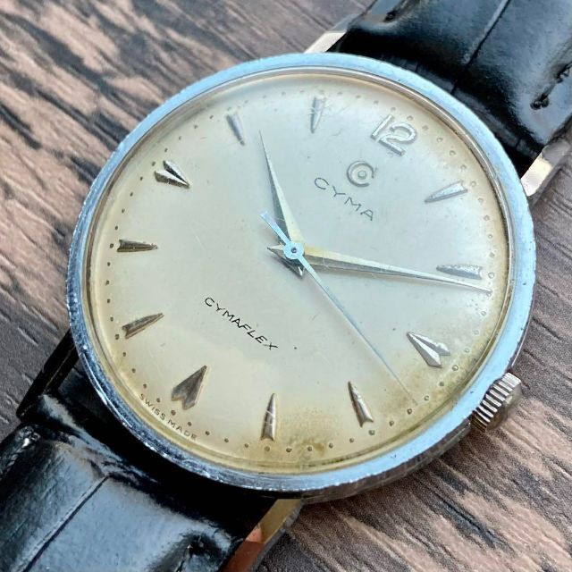 【動作品】シーマ CYMA アンティーク 腕時計 手巻き メンズ ラウンド型
