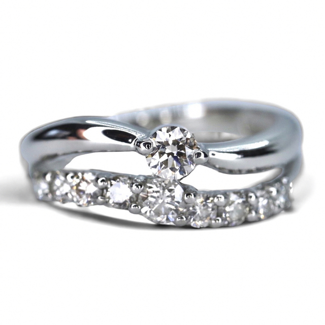 pt900 2連風ダイヤモンドリング 0.50ct 11号 | angeloawards.com
