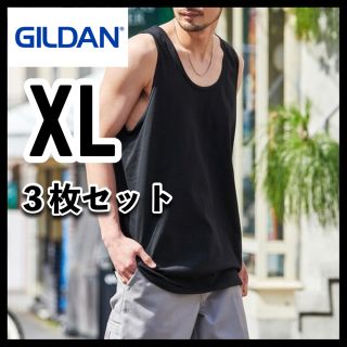 ギルタン(GILDAN)の新品未使用 ギルダン ウルトラコットン 無地タンクトップ 黒3枚セット XL(タンクトップ)